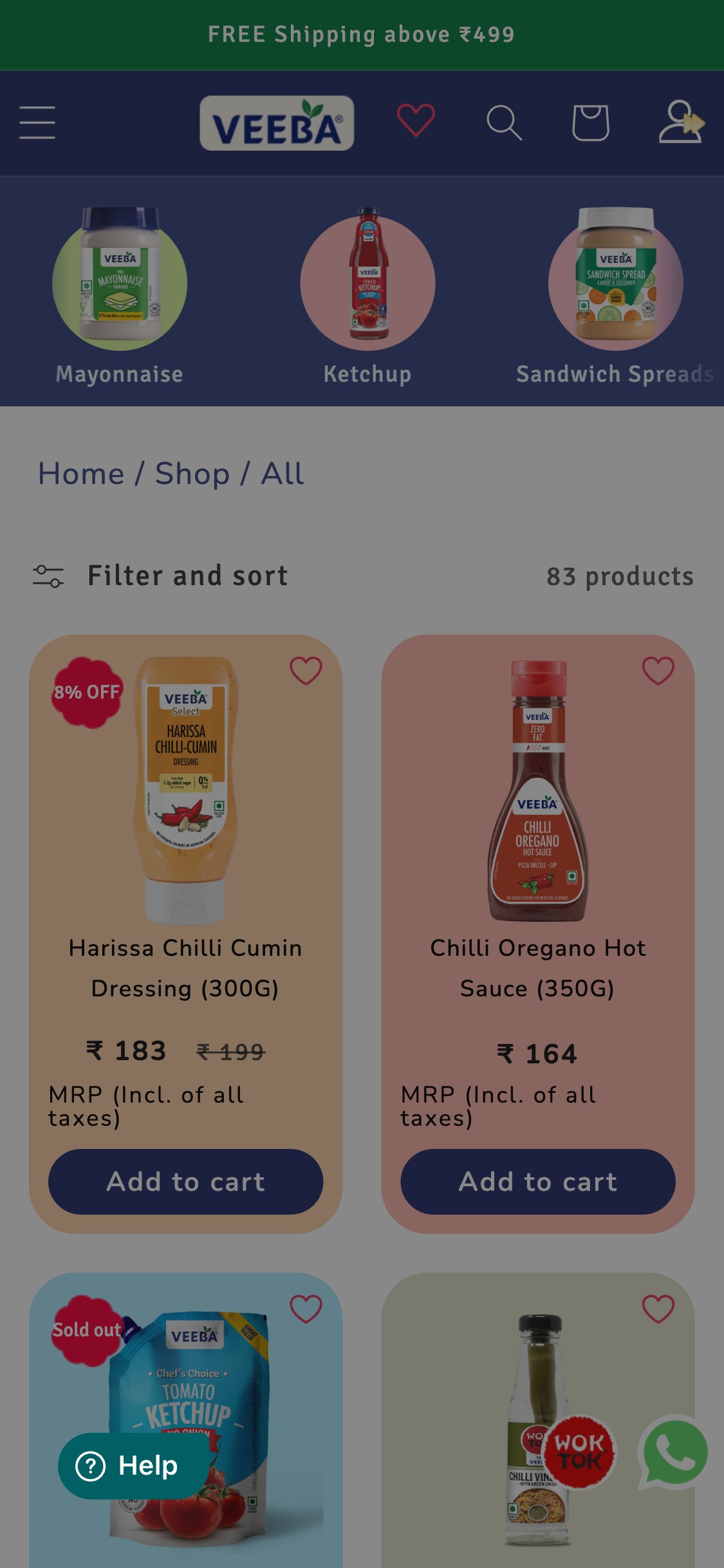 Veeba — Collection Filters